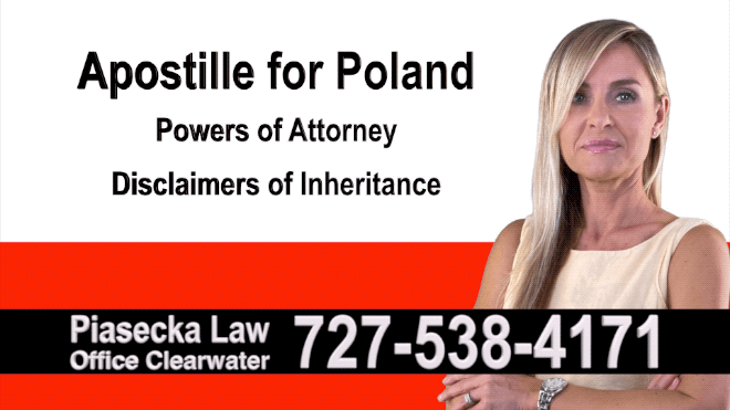 Belleair Bluffs Apostille, Notary, Polish, Polski, Notariusz, Pełnomocnictwo, Power of Attorney, Agnieszka Piasecka, Aga Piasecka
