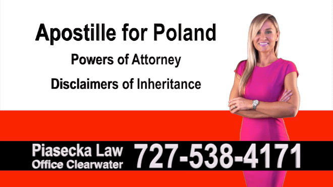 Pinellas County Apostille, Notary, Polish, Polski, Notariusz, Pełnomocnictwo, Power of Attorney, Agnieszka Piasecka, Aga Piasecka
