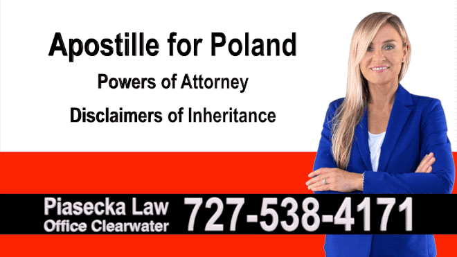 Dade City Apostille, Notary, Polish, Polski, Notariusz, Pełnomocnictwo, Power of Attorney, Agnieszka Piasecka, Aga Piasecka