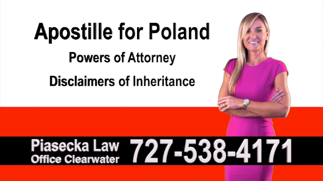 Wimauma  Apostille, Notary, Polish, Polski, Notariusz, Pełnomocnictwo, Power of Attorney, Agnieszka Piasecka, Aga Piasecka
