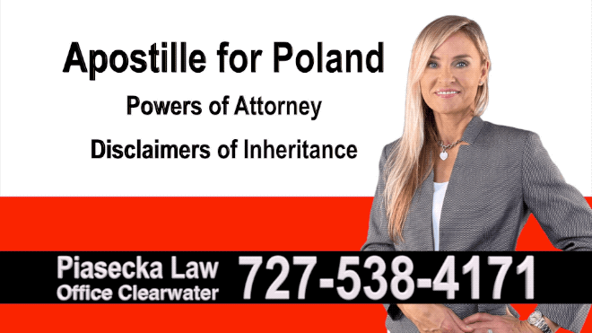 Pasco County Apostille, Notary, Polish, Polski, Notariusz, Pełnomocnictwo, Power of Attorney, Agnieszka Piasecka, Aga Piasecka