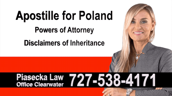 Seminole Apostille, Notary, Polish, Polski, Notariusz, Pełnomocnictwo, Power of Attorney, Agnieszka Piasecka, Aga Piasecka
